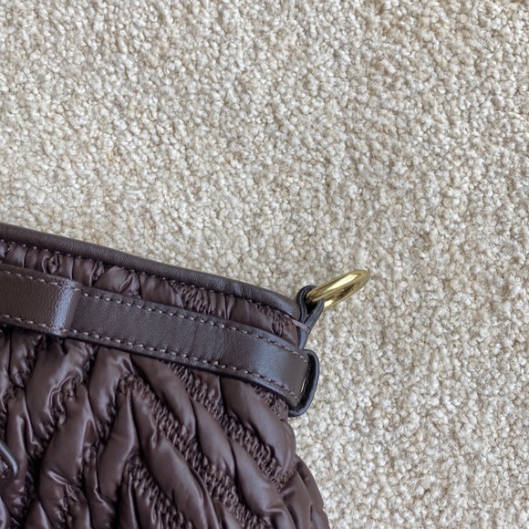 Coach Limited Edition Brown Quilted Nylon Bag w/ Purple Lining; w/ Dust Cover - Picture 7 of 10